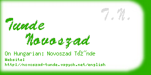 tunde novoszad business card